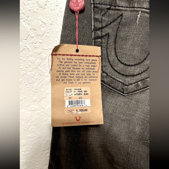 NWT True Religion Womens Sz 29 Designer Petite Denim Skinny Jeans Black Short - Picture 7 of 12